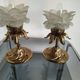 Pair of vintage floral wall lights or small pendant lights – glass deposition