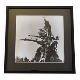 Silver photography Ceremonial character with headdress 44x44 cm