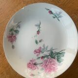 Porcelain compotier motifs of roses art deco signed HB France