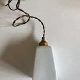 Modernist art deco bathroom pendant lamp in opaline