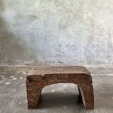 Low stool in old Asian monoxyl teak