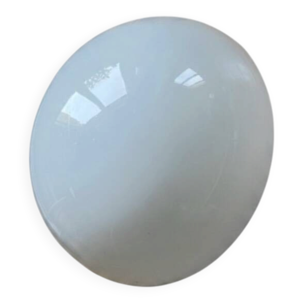 Applique murale plafonnier verre opaline blanc demi lune 25 cm