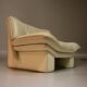 Giuseppe Nicoletti - Pair of “Ambassador” armchairs in cream leather - c 1980
