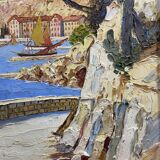 Painting signed Xavier SAGER 1881-1969 Route de Nice view of the port