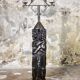 Adam and Eve wooden pedestal, religious art