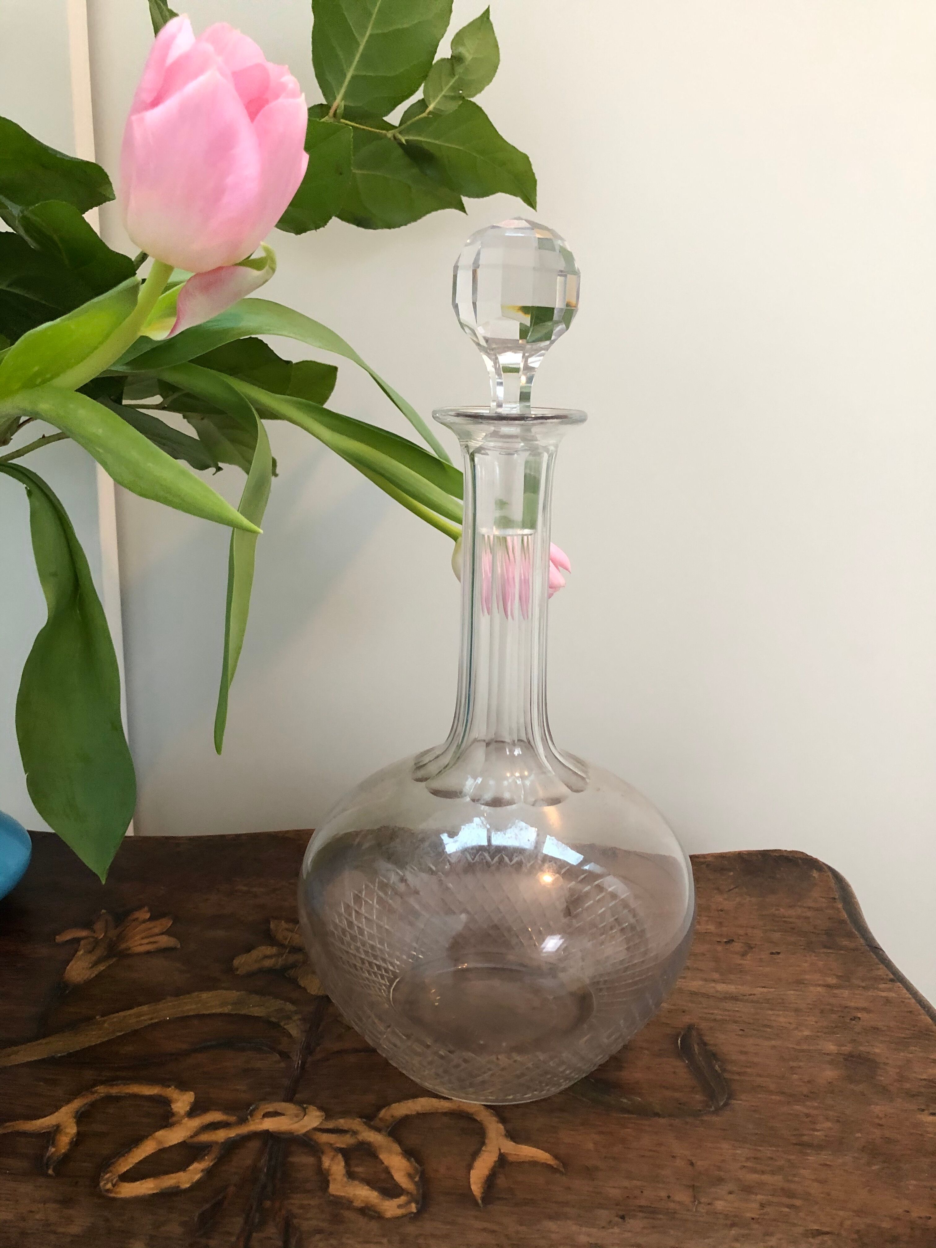 French carafe made of chiseled glass