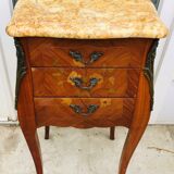 Bedside in Louis XV style marquetry