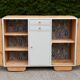 Renovated vintage buffet in Mado style – Celadon Libéron and natural wood – 13