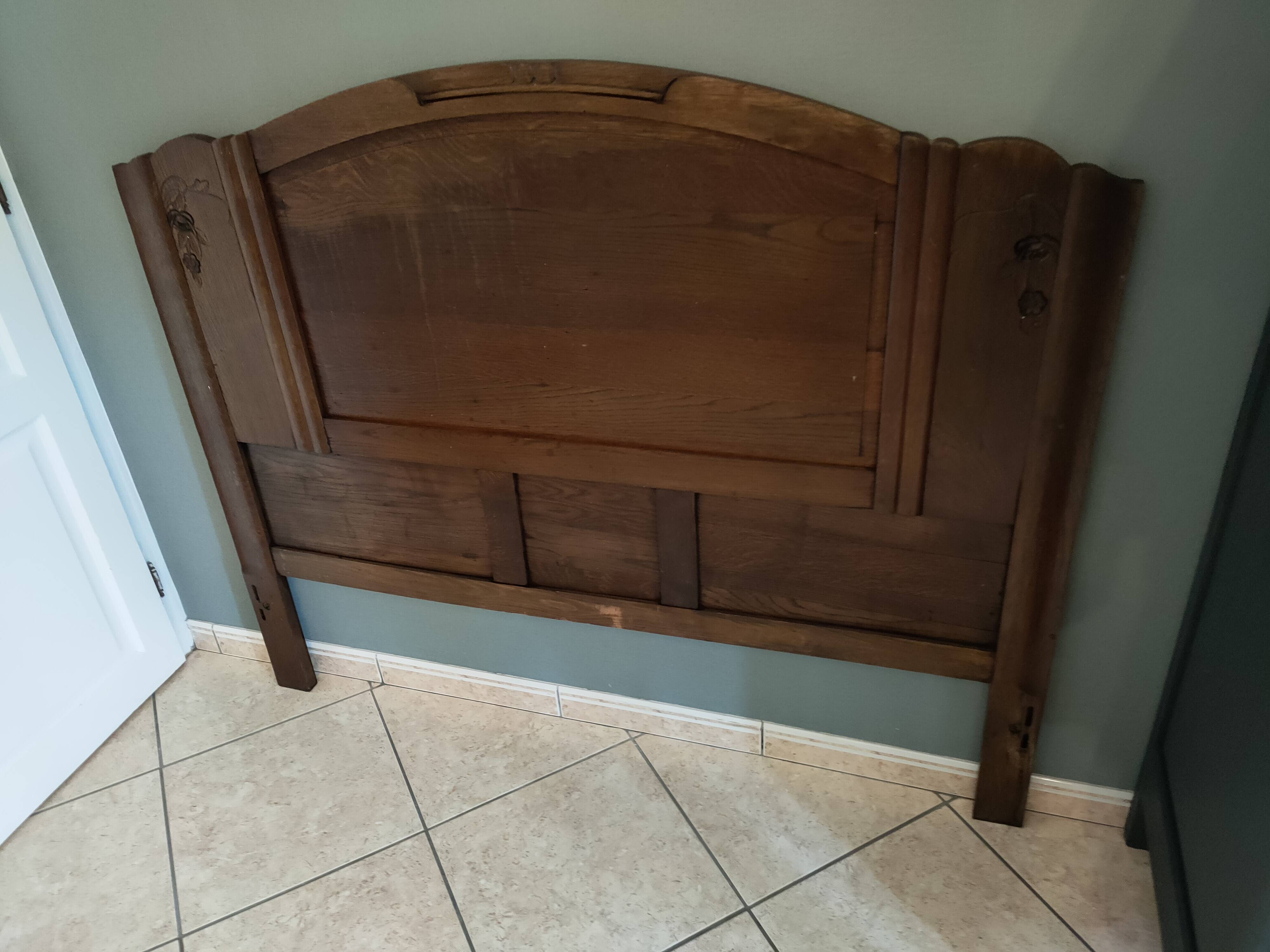 1950s oak headboard
