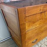 Old solid oak cabinet with its large drawer.