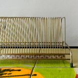 Vintage record holder in gold metal - for 50 vinyls
