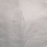 Grande nappe damassée - 2m x 4m10 - monogrammée BL, 1930