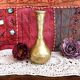 Vintage hammered solid gilded bronze soliflore vase
