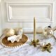 Pair of brass flower candle holders