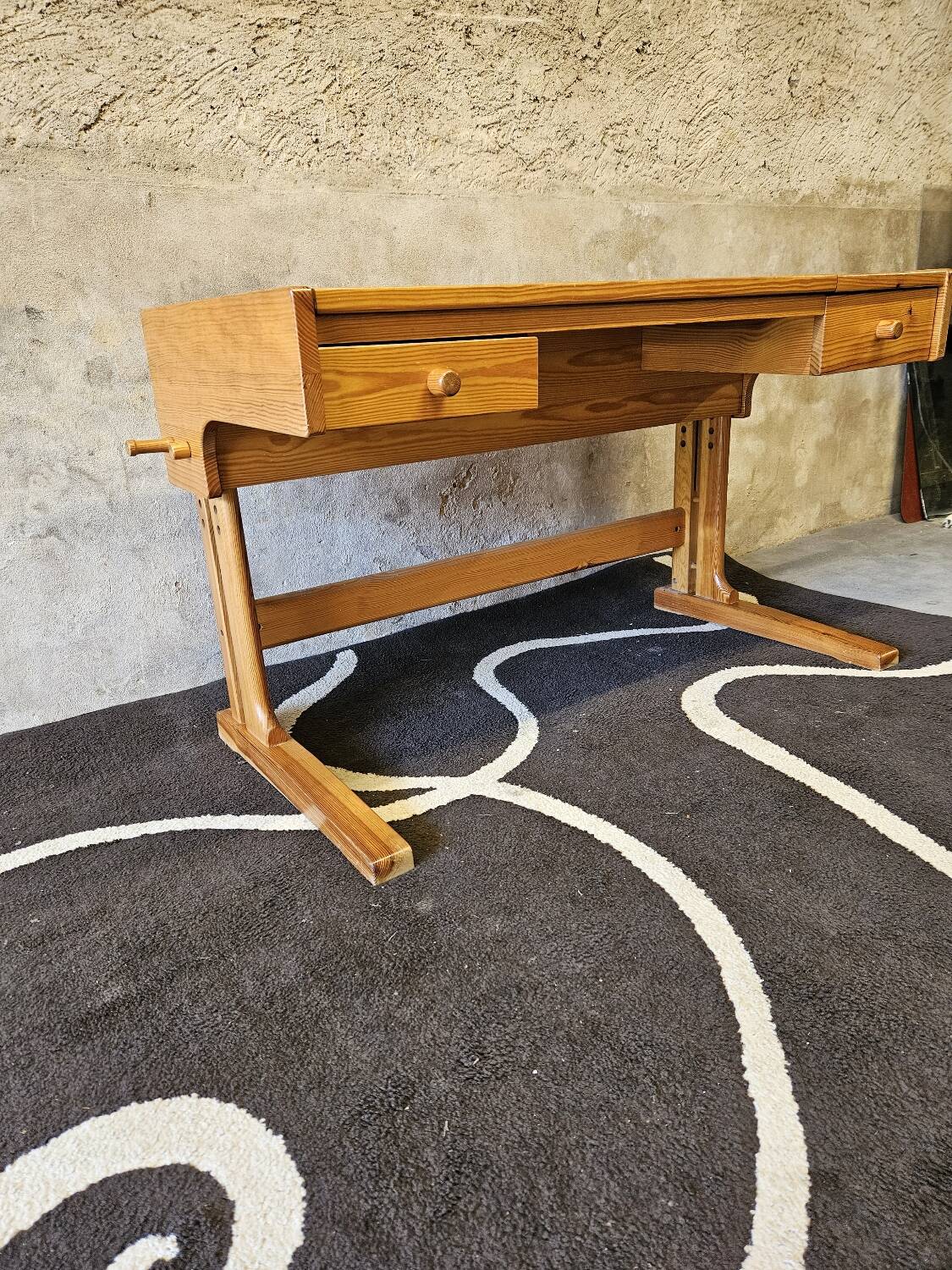 Architec pine desk 1970" suspended