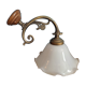 Wall lamp tulip glass white base vintage brassy metal old dp 0222f084