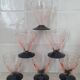 Verre Art déco gravé rose et noir
