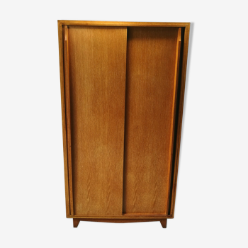 Armoire chêne clair portes coulissantes années 50