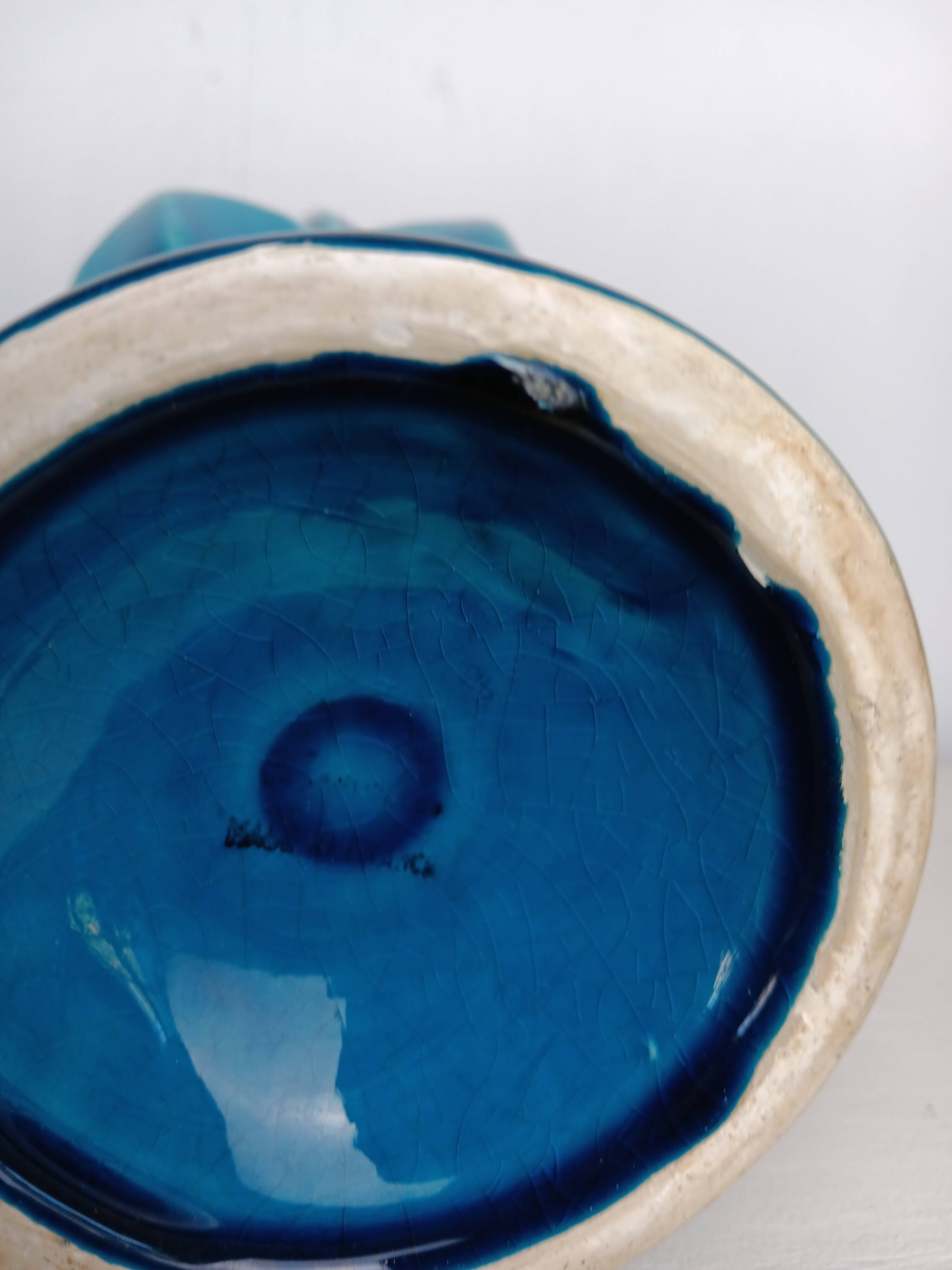 Artichoke Blue Turquoise Charolles pottery