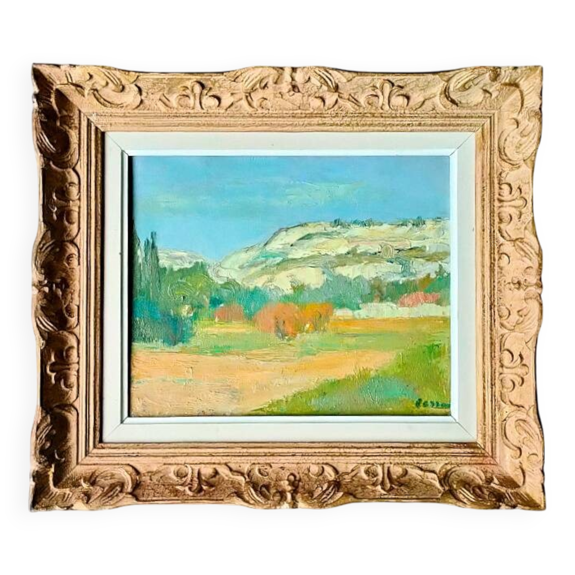 Painting besson (françois, 1904-1987) – hst (oil on canvas) – “les baux, 1969”