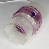 Vintage white and mauve pink frosted glass pendant lamp