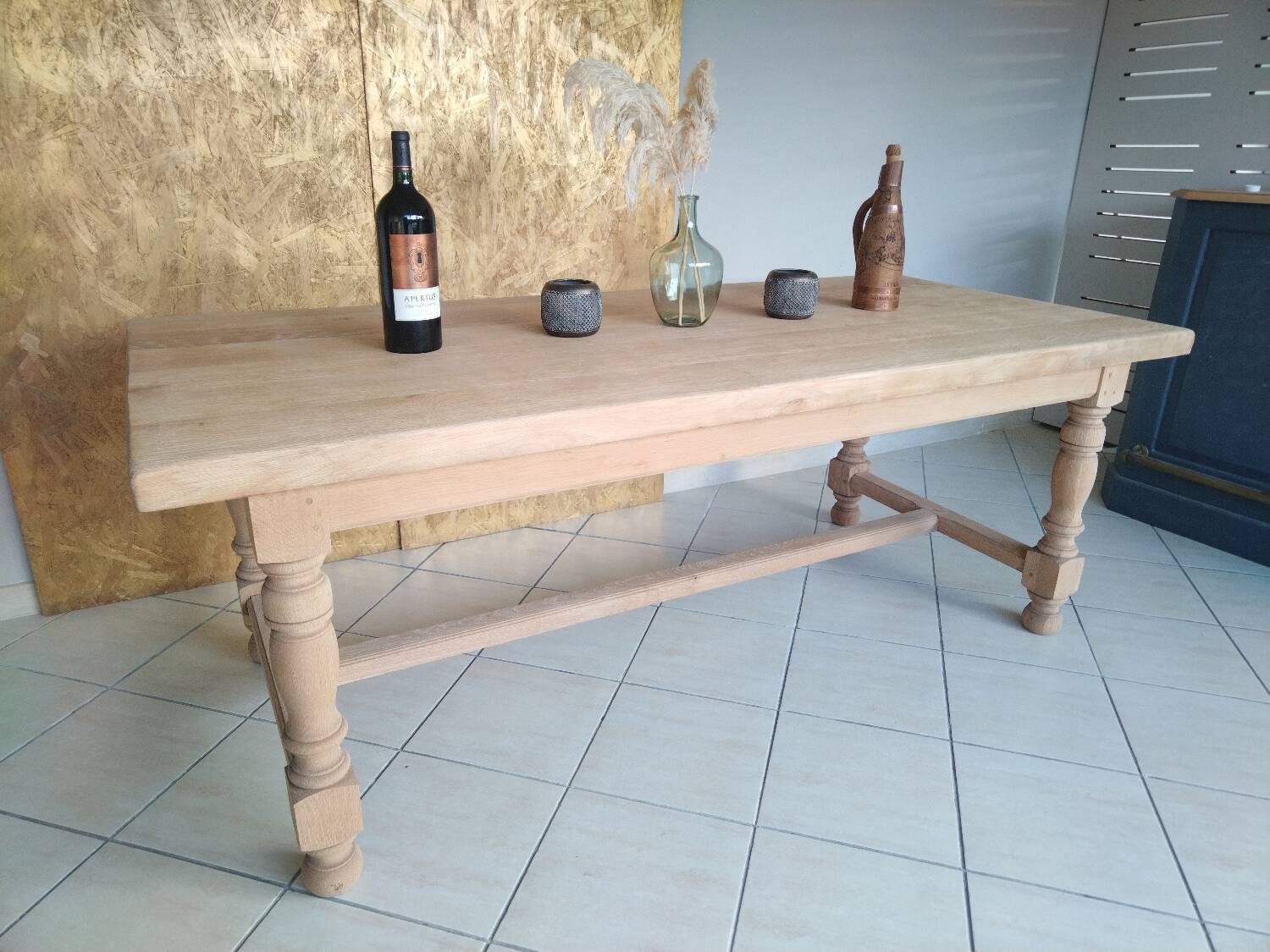 Solid oak farmhouse table