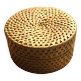 Vintage wicker round basket box