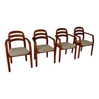 4 chaises de salle à manger Dyrlund, années 1970