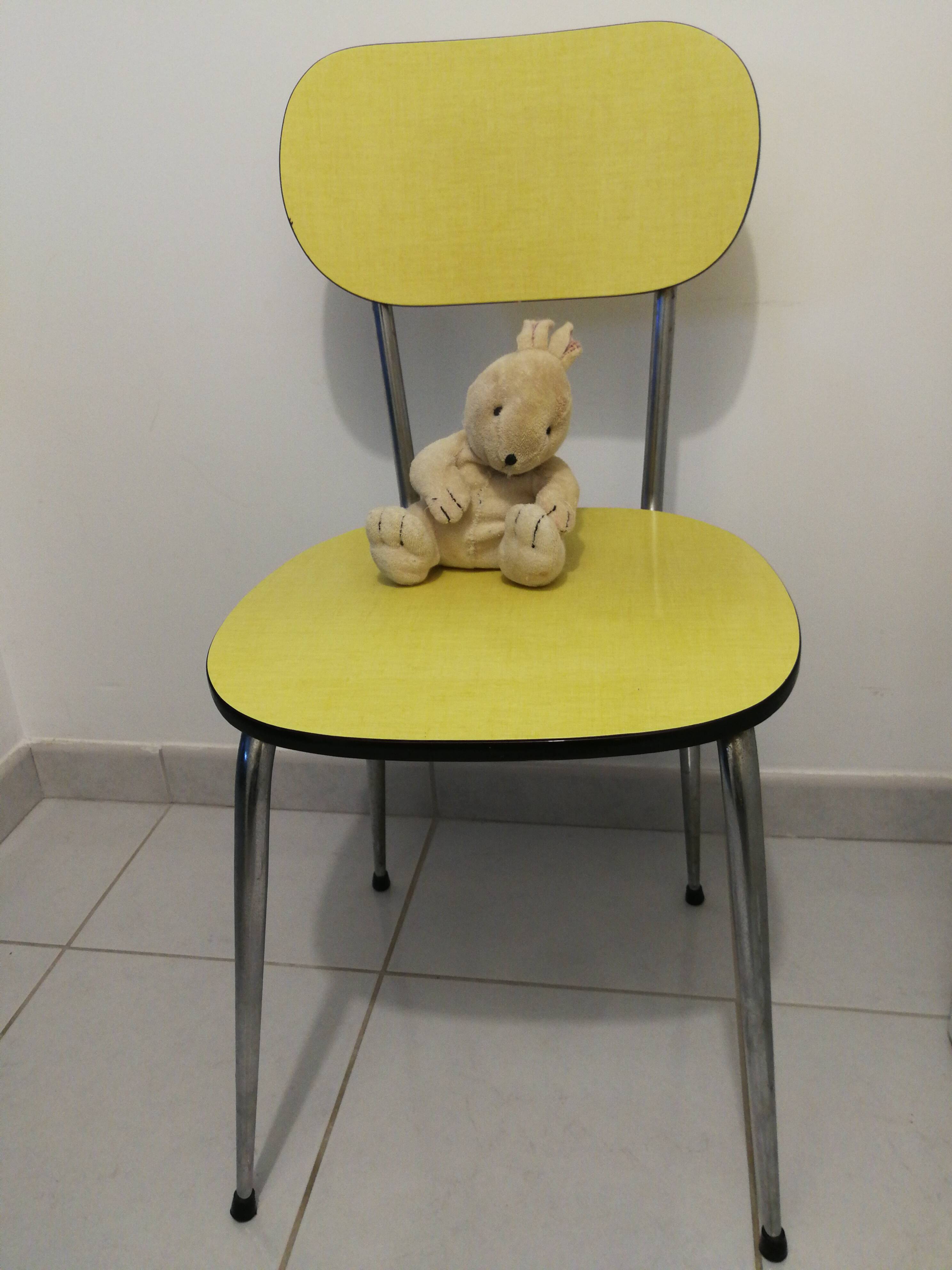 Vintage yellow Formica chair