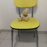 Chaise Formica jaune vintage