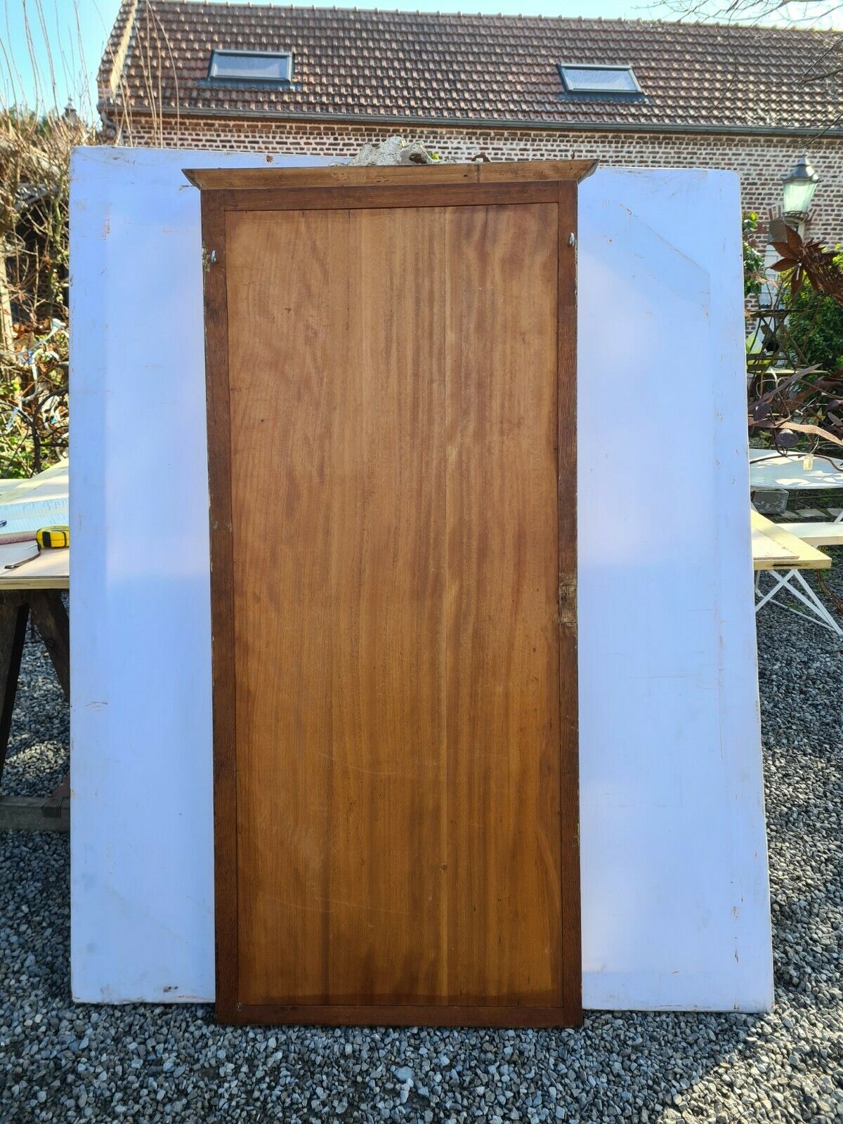 Golden panoramic mirror with an angel  79x174cm