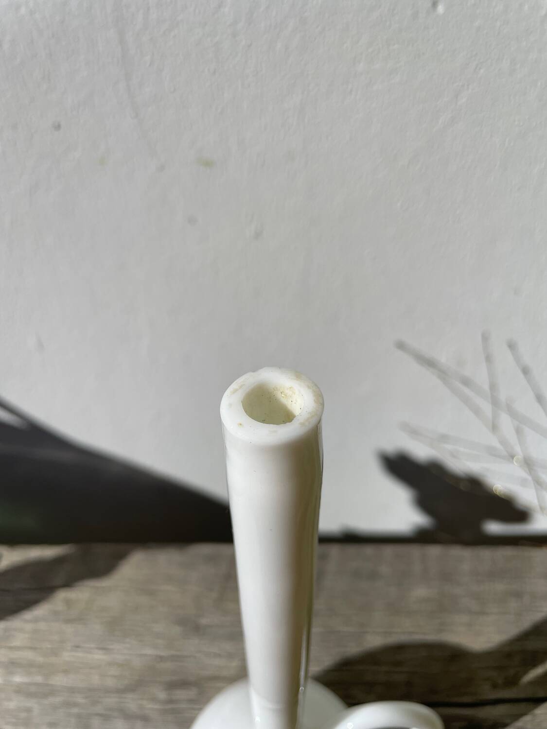 White opaline glass soliflore vase