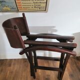 Folding leather screenwriter armchair