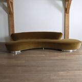 Vladimir Kagan serpentine sofa in velvet for Directional USA 1999