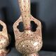 Pair of vases in faïence hispano mauresque decoration arabasques irise reflections metal