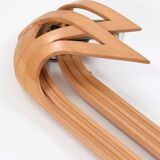 Vincent Gonzalez: sculpted curved wood wall light, 1970s design