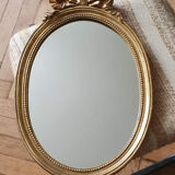 Oval mirror in wood and stucco 33x49cm
