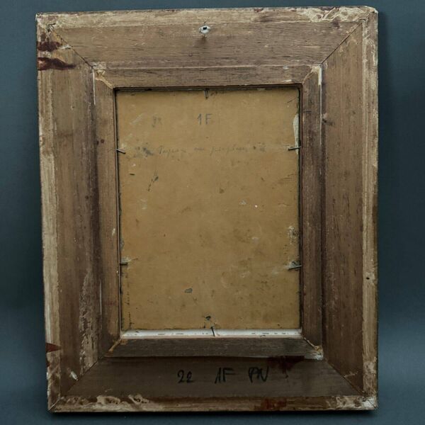 Huile sur carton par Paul Faugier paysage bord de rivière avec peupliers