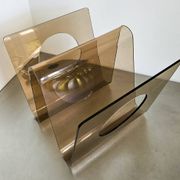 Vintage magazine rack 1970 Michel Dumas for Roche Bobois