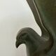 Pair of eagle bookends in green patina regula with rosewood base