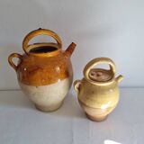 Glazed terracotta jug with lid