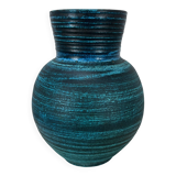 Accolay vase, blue Gallic ceramic, 1960s