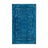 Hand-knotted unique anatolian 1980s 161 cm x 260 cm turquoise carpet