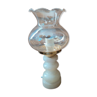 Original bedside desk lamp Alabaster Globe tulip vintage antique glass