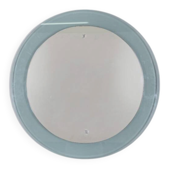 Vintage 1970s round wall mirror in smoked glass, Italian design
