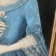 Louis XV table oil on canvas frame with gold leaf.