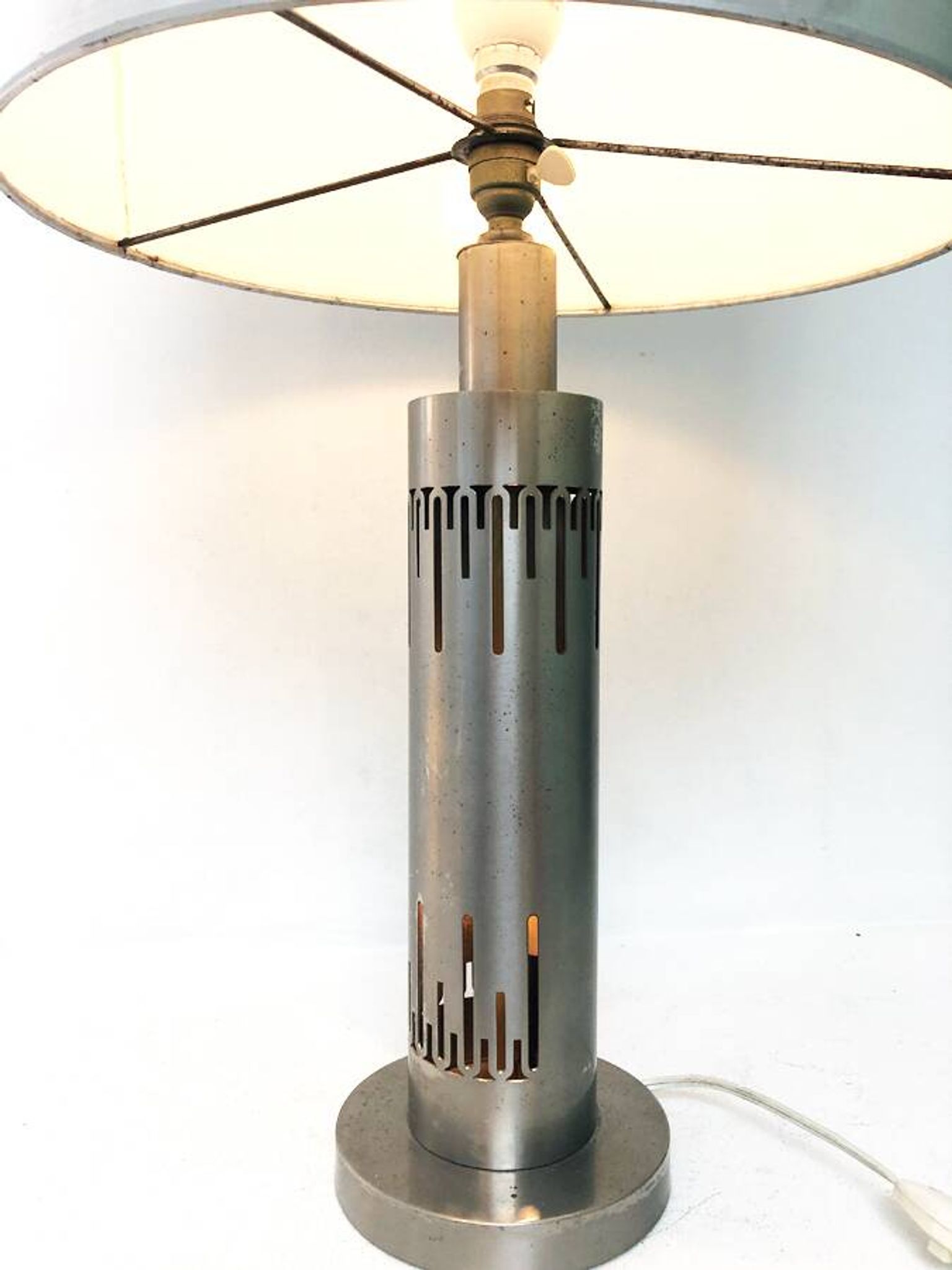Vintage lamp 70's brushed aluminium design