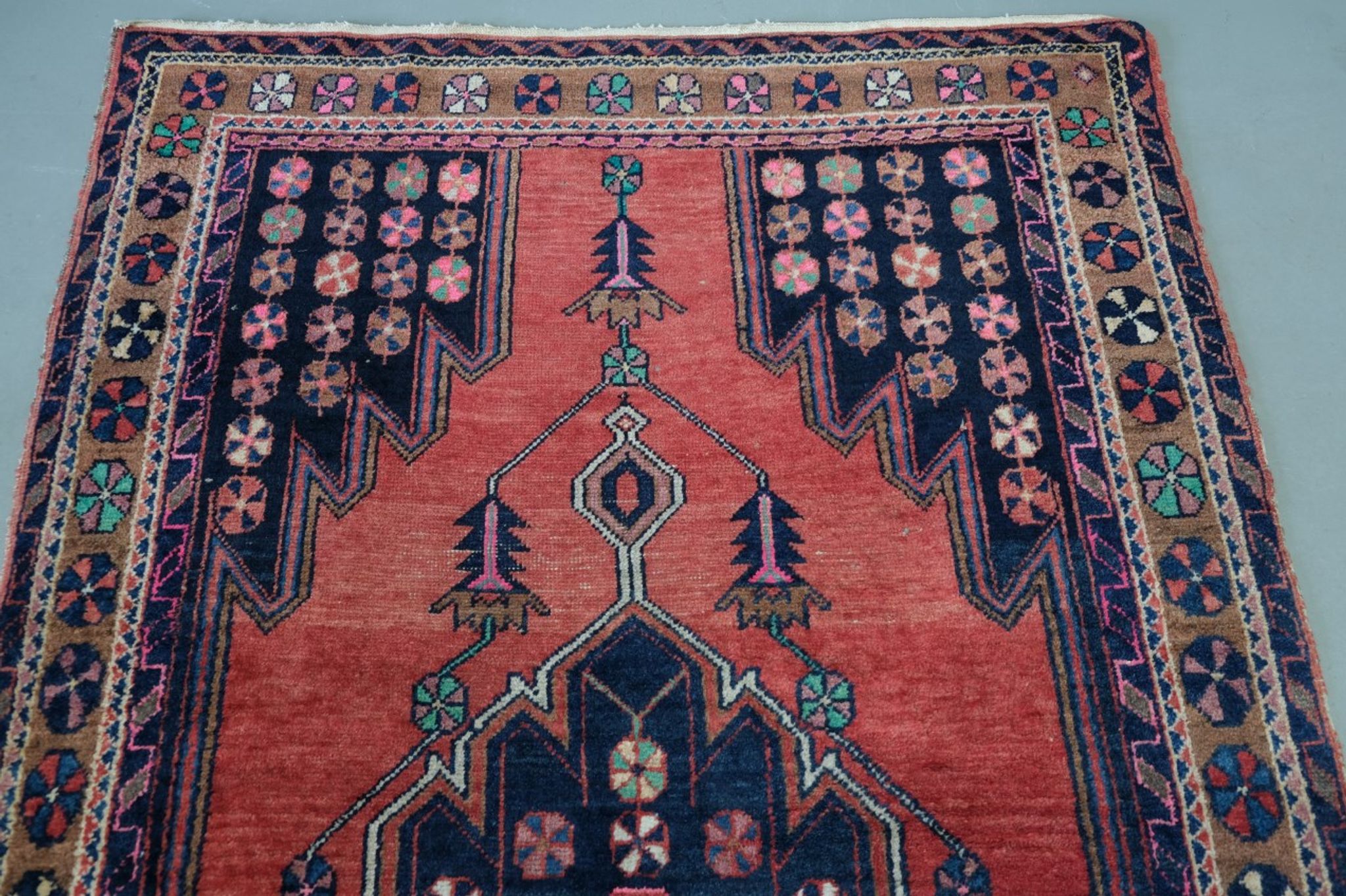 Tapis antique de maslaghan persan tissé à la main années 20 254x135cm