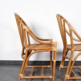 Set of 4 rattan armchairs
