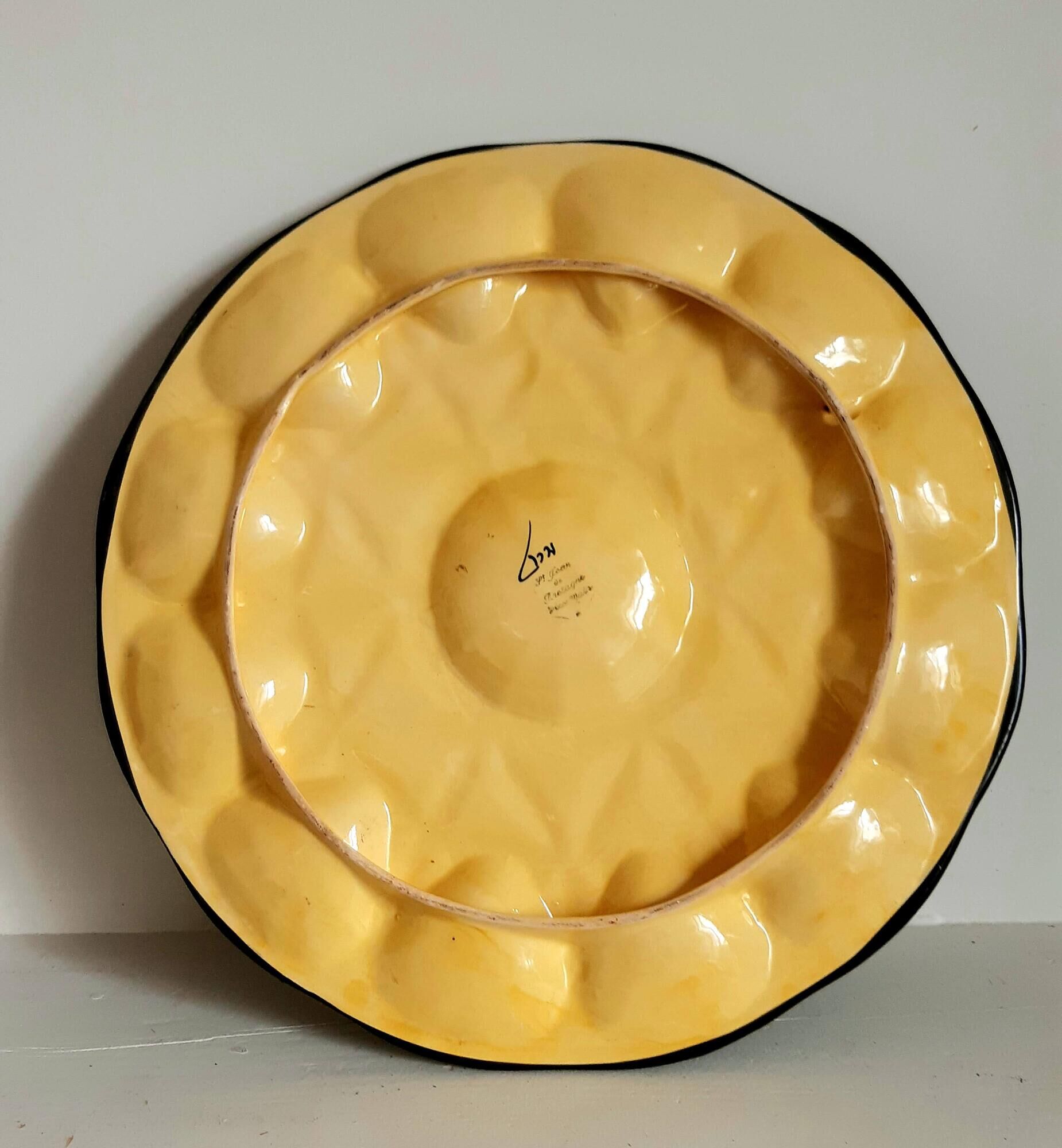 Ceramic oyster dish saint jean de bretagne